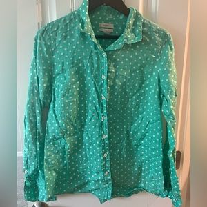 J Crew linen polka dot shirt